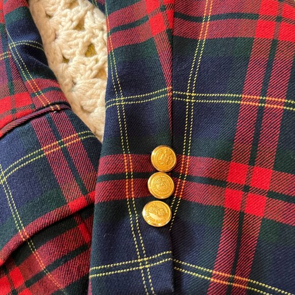Vintage Fioravanti Tartan Plaid Sport Coat w/ Firmin London Gold Buttons 42 Reg - Picture 13 of 16